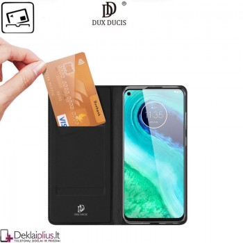 Dux Ducis dirbtinės odos atverčiamas dėklas - juodas (Motorola Moto G8) Dux Ducis dirbtinės odos atverčiamas dėklas - juodas (Motorola Moto G8)